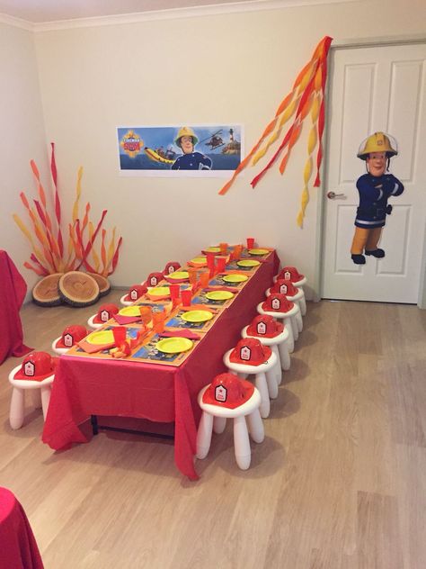 Fireman Sam Birthday Party, Fireman Birthday Party, 4de Verjaardag, Fireman Party, Firetruck Birthday Party, Fire Truck Party, Firefighter Party, Fireman Birthday, Firefighter Birthday