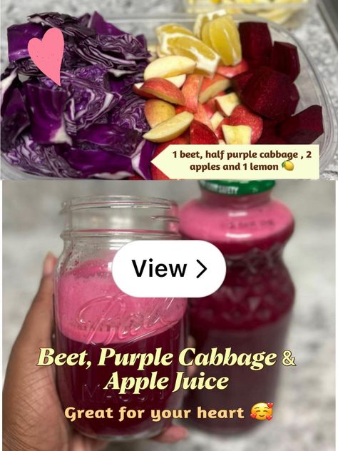 Lemon8 · ✨Beet, Purple Cabbage & Apple Juice✨  · @Terri 💛🌻✌🏾 Juicing Cabbage, Purple Cabbage Juice, Alkaline Drinks, Juicing Ideas, Cabbage Juice, Juice Cleanse Recipes, Healthy Lifestyles, Juicer Recipes, Increase Testosterone