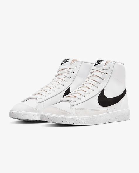 Nike Blazer Mid '77 Next Nature Women's Shoes. Nike.com Nike Trailblazer, Nike Blazer Mid 77 Women, Nike Blazer 77, Nature Women, White Black Shoes, Blazer 77, Blazer Mid 77 Vintage, Best Blazer, Fashion Shoes Heels