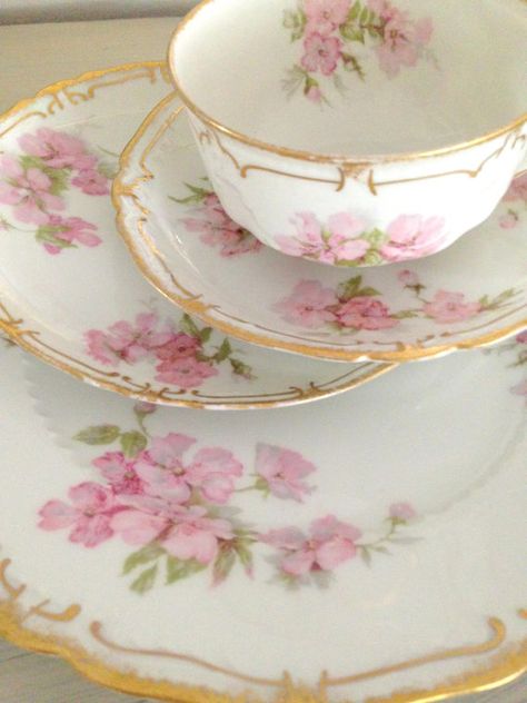 Tea Etiquette, French China, Shabby Chic Tea, Collectible China, Through The Decades, Antique Dishes, Pretty China, French Porcelain, Teapots And Cups