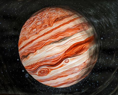 This is my painting of the planet Jupiter the largest in our Solar System. I included the band of storms, the Great Red Spot and a few of its moons. This planet is named after the Roman god Jupiter, the king of the gods, because of its observed size. Space Day, Great Red Spot, Planet Painting, Planet Jupiter, Art Alevel, Abstract Pictures, Inspirational Artwork, Our Solar System, Canvas Art Painting