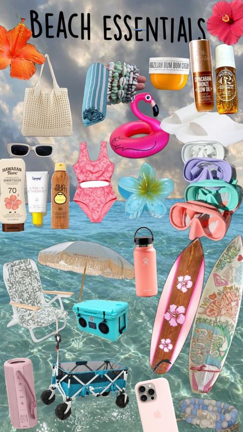 Beach Gift Basket, Summer Necessities, Beach Basket, Beach Necessities, Beach Stuff, Hawaiian Tropic, Beach Gifts, Beach Essentials, Gift Baskets