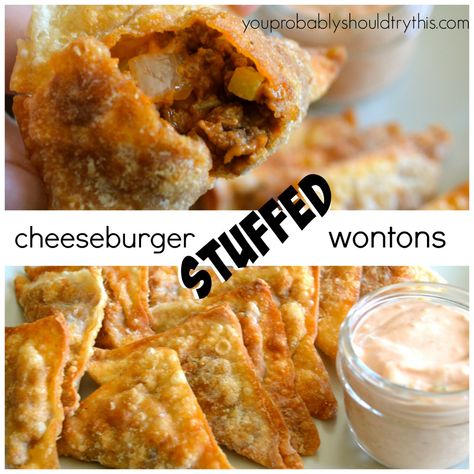 Ground Beef Wonton Recipes, Stuffed Wontons, Asian Dumpling Recipe, Wonton Wrapper Recipes Appetizers, Wonton Wrapper Recipes, Cheese Wontons, Crispy Wonton, Wonton Cups, Fried Wontons