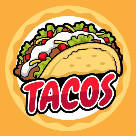 Taco Shop Logo, Taco Logo Design, Taco Logo, Taco Shop, Basketball T Shirt Designs, Logos Ideas, King Logo, Shop Logo, Premium Vector