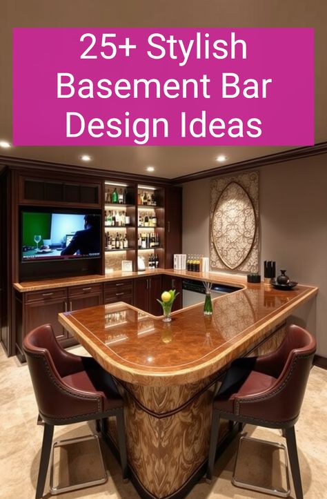 25+ Stylish Basement Bar Design Ideas Half Circle Bar Design, Rustic Bar Ideas For Home Basement, Entertainment Basement Ideas, Luxury Basement Bar, Bar Ideas For Basement, Rustic Bar Ideas For Home, Basement Pub Ideas, Basement Bar Design Ideas, Bar Ideas For Home Living Rooms