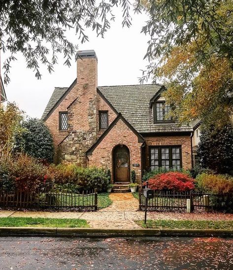 Storybook House, Tudor Cottage, Home Exterior Makeover, Tudor Style Homes, Brick Exterior House, Exterior Makeover, Tudor House, Interior Modern, Cute House