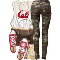 Cali Mode Rockabilly, Dope Style, Curvy Petite Fashion, Army Pants, Red Converse, Red Herring, Camo Outfits, Military Pants, Red Pumps