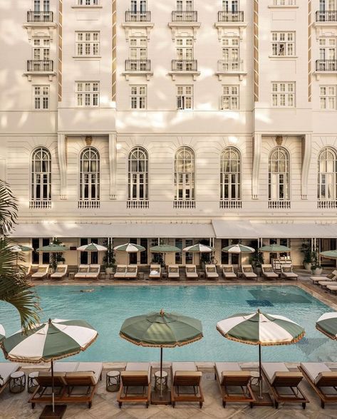 Copacabana Palace, A Belmond Hotel—Rio’s legendary playground of glamour. And there’s no better place to soak it all in than the Copa Pool, best enjoyed as the sun dips over some of the city’s most breathtaking landmarks, including Sugar Loaf Mountain, Ipanema Beach and the statue of Christ the Redeemer. #carewhereyoustay . . . #belmondcopacabanapalace #belmond #theartofbelmond #copacabana ​⁣#riodejaneiro #brazil #beautifulhotels #luxurytravel #luxuryhotel #traveldeeper #exploremore #luxurywo... Copacabana Aesthetic, Copacabana Palace, French Estate, Ipanema Beach, Belmond Hotels, Dream Hotels, Christ The Redeemer, Unique Gardens, Bossa Nova