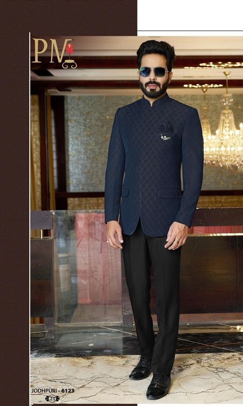 Sherwaniformen Indian Ethnic Designer Self Design Partywear Ethnic Bandhgala Jodhpuri Suit With Black Pant For Men. by Sherwaniformen on Etsy Black Bandhgala Men, Band Gala Suit Men Indian, Jodhpuri With Kurta For Men, Band Gala Suit Men, Jodhpuri Suits For Men Wedding Royal, Jodhpuri For Men, Jodhpuri Suits For Men Wedding, Blazer For Men Wedding, Mens Suit Colors