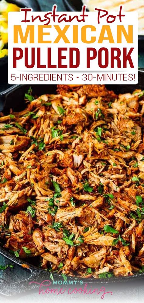 Pulled Pork Tacos Crock Pot Recipes, Crock Pot Pulled Pork Tacos, Eggless Dinner, Pulled Pork Instant Pot Recipe, Mexican Pulled Pork Recipe, Healthy Pulled Pork, Mexican Pork Recipes, Pressure Cooker Pulled Pork, Pulled Pork Tacos Recipe