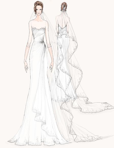 Angelina Jolie Wedding Dress, Angelina Jolie Wedding, Tight Wedding Dress, Wedding Dress Illustrations, Wedding Dress Sketches, Angel Sanchez, Dress Sketch, Dress Illustration, Design Moda