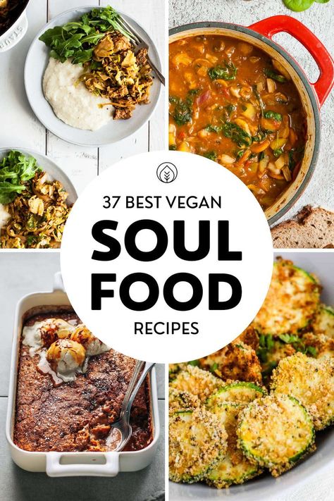 Looking for some tasty vegan Southern food like mac and cheese, vegan fried chicken or biscuits? These vegan soul food recipes are fully plant-based and cover meals including snacks, dinners and desserts. Find easy recipes made with collard greens, sweet potato, black-eyed peas, okra, yams, tomatoes and more in this hand-selected roundup! Healthy eating was never so delicious and these best comfort food ideas are all super family-friends and perfect for vegan beginners. Southern Food, Soul Food Recipes, Vegan Soul Food Recipes, Vegan Fried Chicken, Vegan Soul Food, Cheese Vegan, Super Family, Daniel Fast, Vegan Comfort Food