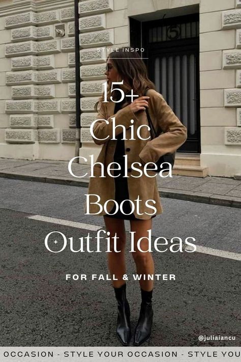 How to Wear Chelsea Boots for Fall & Winter & 15 Chic Outfit Ideas. Searching for Chelsea boot outfit ideas for women this fall and winter 2024? Check out my list of stylish Chelsea boot looks perfect for any occasion! Stay on top of the latest fall fashion trends and learn how to rock Chelsea boots this season. Whether you love chunky, black, brown, cream, or heeled styles, we’ve got all the fall and winter outfit inspiration you need! Parisian Chelsea Boots, Fashion Chic Outfits, How To Style Chunky Chelsea Boots Women, Low Boots Outfit For Women, Heeled Chelsea Boots Outfit Women, Chelsea Boots Outfit Skirt, Boot Trends Fall 2024, 2024 Boot Trends Women, Black Chelsea Boots Outfit Winter