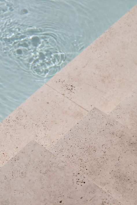 Modern Tuscan, Pool Paving, Eco Outdoor, Stone Feature Wall, Stone Tile Flooring, Travertine Pool, Travertine Pavers, Paving Design, Villa Style