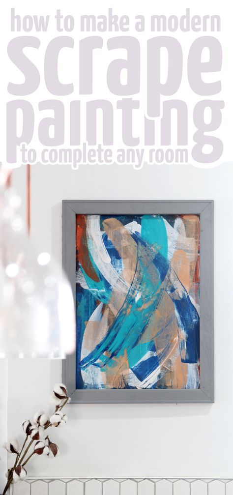 Learn how to make a beautiful scrape painting art - gorgeous beginner wall decor tutorial for modern living rooms, entryways, kitchens, and more! Diy Large Wall Art, Future Interior Design, Scrape Painting, Diy Cork, Abstract Art Paintings Acrylics, Diy Wall Painting, Abstract Floral Paintings, Canvas Projects, Art Painting Acrylic