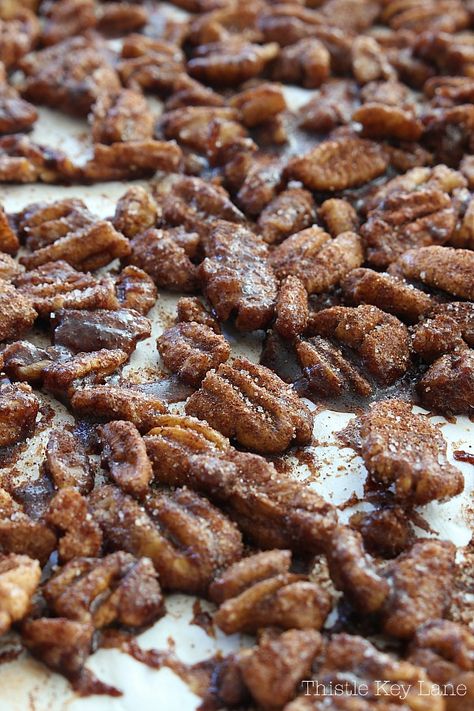 Flavorful Snacks, Cinnamon Roasted Pecans, Bourbon Pecans, Roasted Pecans Recipe, Derby Food, Nuts Recipes, Seasoned Nuts, Candied Pecans Recipe, Flavored Nuts