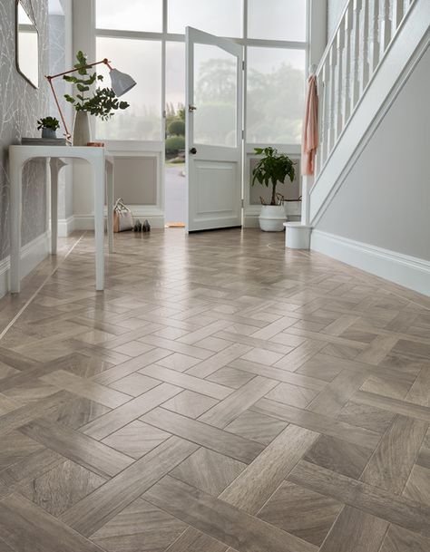 Hallway Flooring Ideas, Flooring Hallway, Karndean Design Flooring, Hall Ways Ideas, Walton On Thames, Kitchen Flooring Ideas, Contemporary Flooring, Hall Tiles, Contemporary Hallway