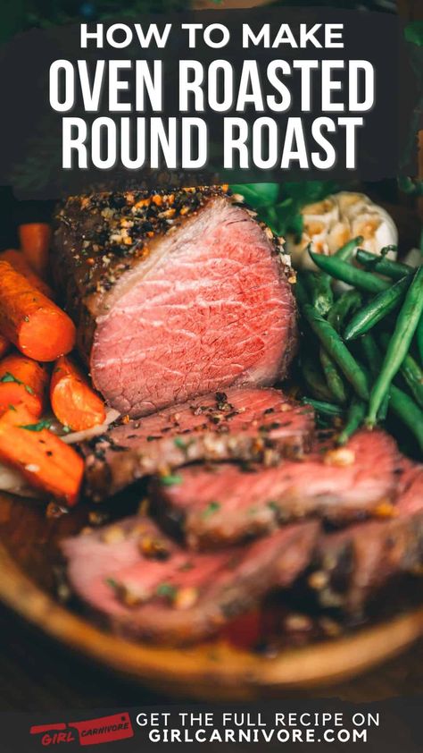 How to cook a round roast recipe in the oven How To Cook Bottom Round Roast, Bottom Round Roast Recipes Oven, Inside Round Roast Recipe, Bottom Round Roast Oven, Beef Bottom Round Roast Recipes, Beef Bottom Round Roast, Roast Beef Recipes Oven, Hosting Meals, Round Roast Recipe