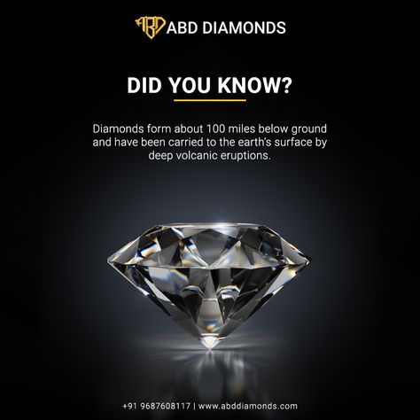 Diamond Facts, Doctors Day, Earth Surface, Jewelry Brand, Creative Jewelry, Jewelry Branding, The Earth, Natural Diamonds, Did You Know