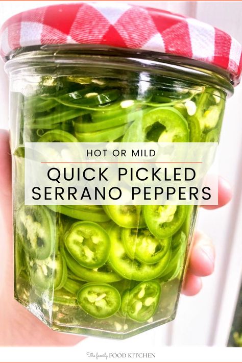 Candied Serrano Pepper Recipes, Canned Serrano Peppers, Serrano Canning Recipes, Serrano Pepper Canning Recipes, How To Preserve Serrano Peppers, Uses For Serrano Peppers, How To Use Serrano Peppers, Preserving Serrano Peppers, Canning Serrano Peppers