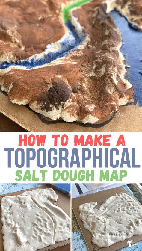 Salt Dough Activities, Geography Crafts For Kids, Map School Project Ideas, Geosphere Activities, Country Project Ideas For School, Salt Dough Usa Map, Map Projects For Kids, Salt Dough Map Projects, Map Project Ideas