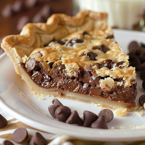 Toll House Chocolate Chip Pie Chocolate Chip Pie Recipe Toll House, Tollhouse Chocolate Chip Pie, Chocolate Chip Cobbler, Toll House Pie Recipe, Choc Chip Cookie Pie, Nestle Toll House Pie, Toll House Pie, Toll House Chocolate Chip Pie, Chocolate Chip Pie Recipe