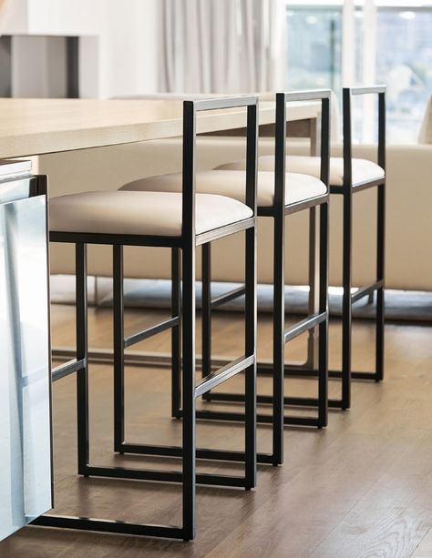 Rove Concepts https://www.roveconcepts.com/parson-counter-stool Steel Furniture Design, Dining Table Design Modern, Industrial Style Furniture, Chair Design Wooden, Dining Room Furniture Modern, Small Kitchen Tables, Kursi Bar, Loft Furniture, Rove Concepts