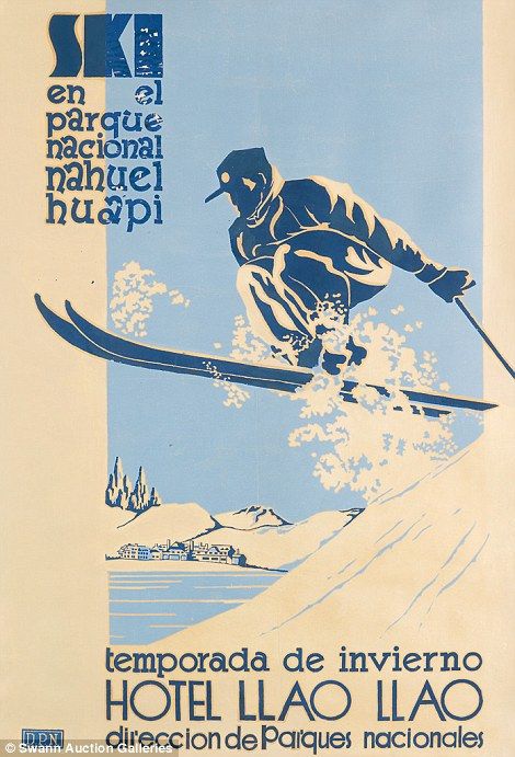 Many of the lithograph prints focus on western Europe such as resorts in France, Germany and Switzerland, while other posters display famous hotels at the foot of the Argentinian Andes, circa 1940s Vintage Ski Posters Switzerland, Old Ski Posters, Vintage Skiing Posters, Ski Graphic Design, 1940s Posters, Vintage Skiing Aesthetic, Famous Hotels, Ski Graphic, Winter Graphics