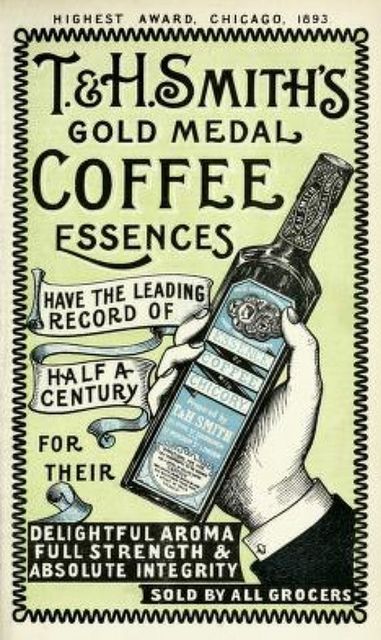 Vintage Victorian Advert for T & H Smith's Coffee Essence, Edinburgh, Scotland  1894 by CharmaineZoe, via Flickr Graphic Artist Designer, Retro Advertising, Victorian Design, Font Pairing, Old Ads, Vintage Lettering, Vintage Typography, Vintage Fonts, Vintage Victorian