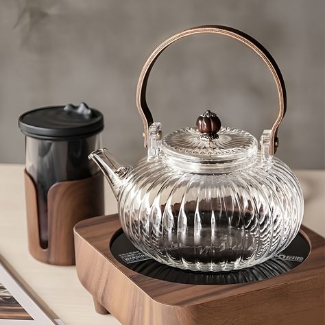 Faster shipping. Better service Glass Tea Kettle, Glass Teapot, Kitchen Ware, Heat Resistant Glass, Tea Pot Set, Tee Set, Pot Sets, Brewing Tea, Tea Infuser