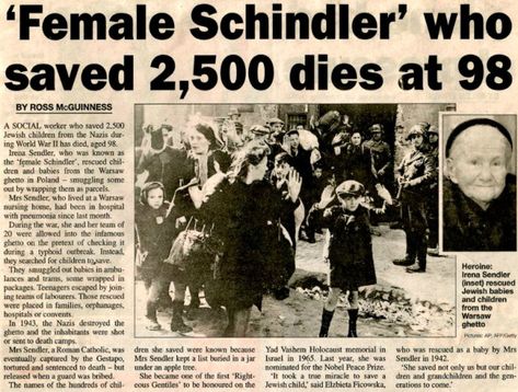 Irena Sendler, Faith In Humanity Restored, Nobel Peace Prize, Humanity Restored, In The News, Anne Frank, Faith In Humanity, Special People, History Facts