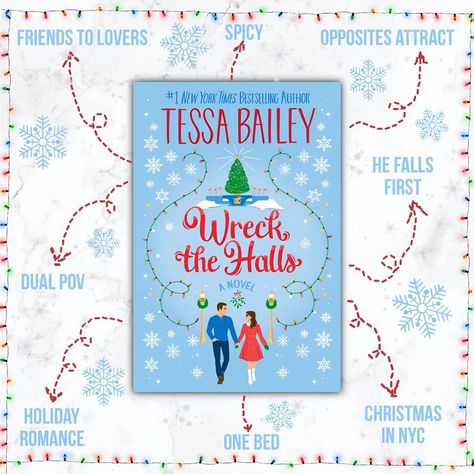 TROPES: 🧣 FRIENDS TO LOVERS ❄️ OPPOSITES ATTRACT 🧣 SPICY ROMANCE ❄️ HE FALLS FIRST 🧣 DUAL POV ❄️ CHRISTMAS IN NYC 🧣 HOLIDAY ROMANCE ❄️ ONE BED . . WRECK THE HALLS is one of the best romance read I've read this Year!!! . #wreckthehalls #tessabailey #romance #romancebooks #harpercollins #bookmail #bookstagram #booktok #books #booknerd #bookaddict #booklover #booksbooksbooks Romance Books With Dual Povs, Best Dual Pov Romance Books, Christmas Books Romance, Spicy Christmas Romance Books, Spicy Christmas Books, Winter Romance Books, Christmas Romance Movies, Christmas Tbr, Spicy Book Recommendations