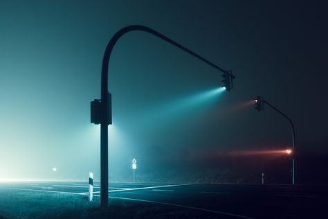 At Night 4 on Behance Landscaping Raised Beds, Mystical Pictures, Ideas For Garden, Wow Photo, Garden Modern, Traffic Lights, Colossal Art, Photography Series, Living Modern