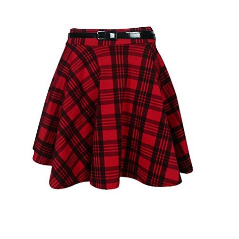 Red Tartan Skirt, Flared Skater Skirt, Mini Skirt Style, Red Plaid Skirt, Mini Skater Skirt, Belted Mini Skirt, Peplum Tops, Tartan Skirt, Rock Outfit