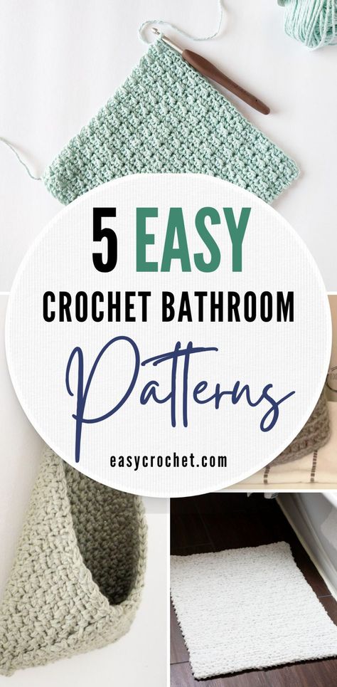 easy crochet bathroom patterns Bathroom Crochet Ideas, Crochet Bathroom Rug, Crochet Home Decor Ideas, Crochet Patterns Top, Bathroom Crochet, Crochet Bath Mat, Crochet Bathroom, Crochet Rug Patterns Free, Crochet Kitchen Towels