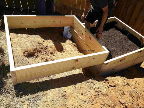 Raised Bed Sloped Yard, Slope Raised Garden Bed, Corner Raised Garden Beds Diy, Raised Beds On A Slope Ideas, Raised Garden On A Hill, Raised Beds On Hillside, Step Garden Beds, Sloped Garden Bed Ideas, Sloping Vegetable Garden Ideas