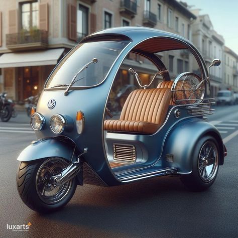 Volkswagen Motorcycle, Combi Hippie, Vespa Models, Electric Car Concept, Classic Vespa, Urban Mobility, Scooter Custom, Custom Cars Paint, Trike Motorcycle