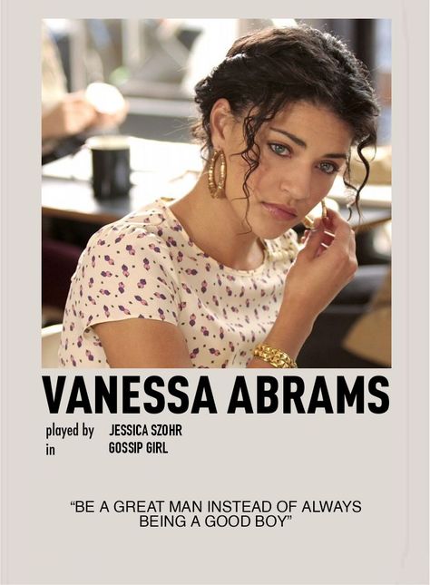 Vanessa Gossip Girl, Gossip Girl Vanessa, Gossip Girl Poster, Gossip Girl Party, Vanessa Abrams, Jessica Szohr, Iconic People, Xoxo Gossip, Gossip Girls