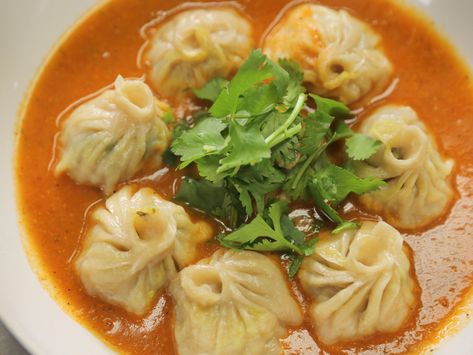 Nepali Momo #foodfoodchannel Jhol Momo, Nepali Momo, Momo Recipe, Nepalese Food, Nepal Food, Momos Recipe, Nepali Food, Steamed Dumplings, Recipe Videos