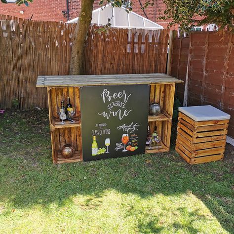 Apple Crate Ideas, Diy Bar Table, Crate Home Decor, Apple Storage, Crate Bar, Wooden Apple Crates, Etsy Furniture, Wooden Apple, Vintage Crates