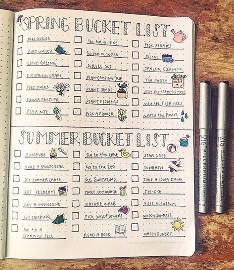 20 New Bullet Journal Ideas and Tips for Anyone Craving Organization - Lettering Header Font Bullet Journal Collections, Bullet Journal Calendrier, Spring Bucket List, Minimalist Bullet Journal, Bucket List For Teens, Bucket List Journal, Bullet Journal Spreads, Bullet Journal 2019, Bullet Journal Weekly Spread