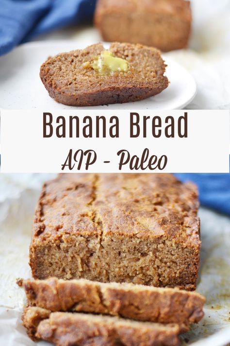 Easy Banana Bread Recipes, Bread Loafs, Banana Bread Recipe Easy Moist, Aip Treats, Aip Baking, Aip Diet Recipes, Aip Snack, Paleo Breads, Aip Breakfast