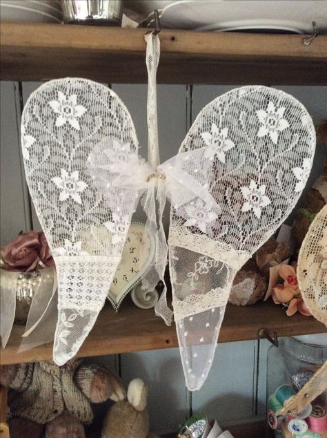 Lace Angel Wings, Lace Wings, Oregon Country Fair, Diy Angel Wings, Angel Wing Ornaments, Best Home Interior Design, Diy Props, Angel Sculpture, I Believe In Angels