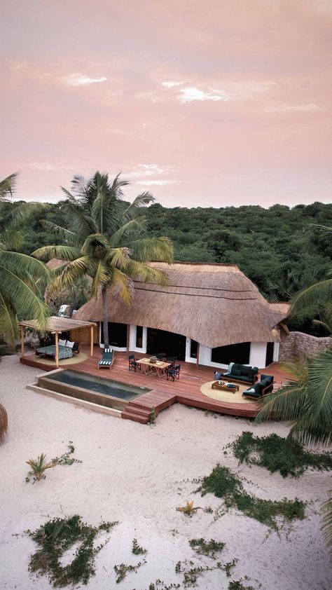 Tropical House Design, Bamboo House Design, African House, Thatched House, Resort Architecture, Luxury Beach House, Rest House, Dream Beach Houses, Resort Design