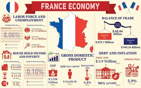 Economic Infographic, France Infographic, Economy Poster, Economy Infographic, Traditional Economy, Economy Design, Francophone Countries, Organization Notes, France Poster