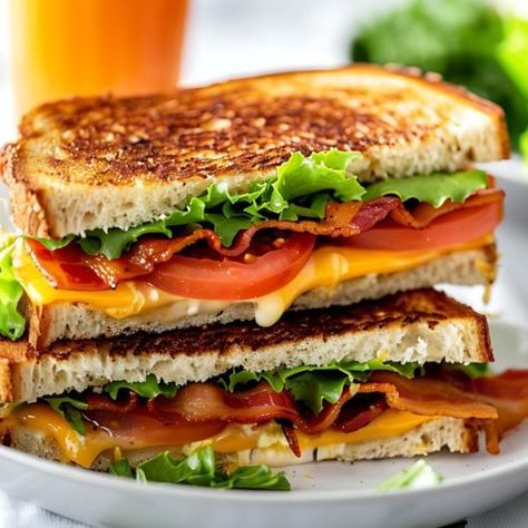 BLT Grilled Cheese Sandwich Blt Grilled Cheese Sandwich, Sourdough Grilled Cheese, Ultimate Blt, Blt Grilled Cheese, Grilled Cheese With Tomato, Ultimate Grilled Cheese, Coconut Bacon, Blt Sandwich, Juicy Tomatoes