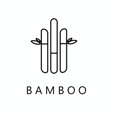 Bamboo Logo, Line Graphic, Bamboo Tree, Simple Logo, Peace Gesture, Vector Art, Vector Free, Clip Art, Graphic Design