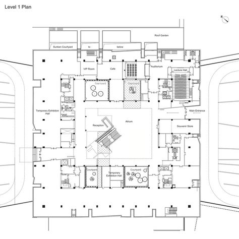 Gallery of Yunnan Museum / Rocco Design Architects - 23 Art Gallery Floor Plan, Museum Site Plan, Site Development Plan Architecture, Museum Floor Plan, Famous Architecture Buildings, Gallery Plan, Lobby Plan, Museum Layout, Museum Architect