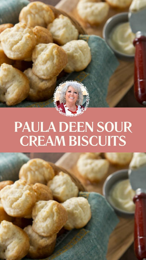 Paula Deen Sour Cream Biscuits Bisquick Sour Cream Biscuits, Sour Cream Biscuits 3 Ingredient, Sour Cream Drop Biscuits, Sour Cream Dishes, Sour Cream Biscuits Easy, Uses For Sour Cream, Sour Cream Cutout Cookies, Biscuits With Sour Cream, Dollywood Recipes