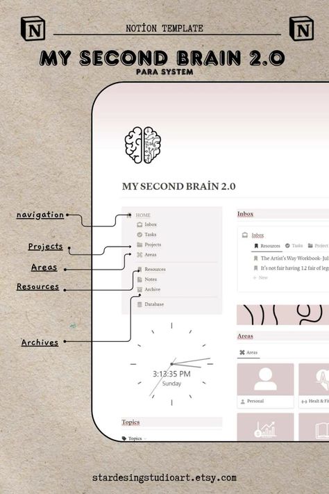 #Simple_Notion_Template #Minimal_Notion #Second_Brain_Notion #Life_Planner_Notion Notion Dashboard Ideas, Simple Notion Template, Minimal Notion, Notion Template For Work, Study Sessions Planner, Life Planner Organization, Second Brain, Notion Dashboard, Goal Setting Template